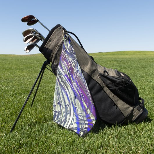 青いヒュームの下の銀色のテクスチャの引っ掻きトレース ゴルフタオル (グリーン)