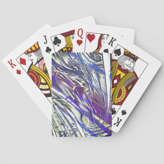 青いヒュームの下の銀色のテクスチャの引っ掻きトレース トランプ (裏面)