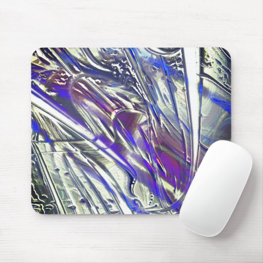 青いヒュームの下の銀色のテクスチャの引っ掻きトレース マウスパッド (マウス)