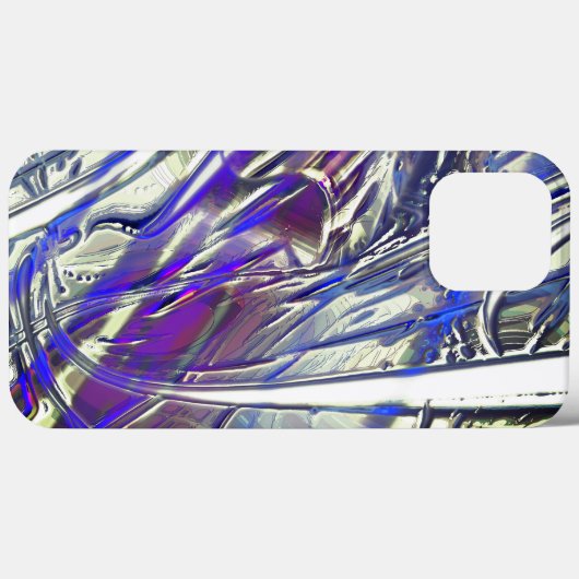 青いヒュームの下の銀色のテクスチャの引っ掻きトレース Case-Mate iPhoneケース (裏面 (横))