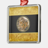 青いヒョウと斑のある皮膚金ゴールド メタルオーナメント (左)