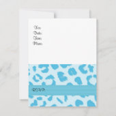 青いヒョウの毛皮模様の誕生日パーティー招待状 招待状 (裏面)