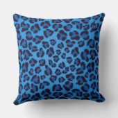 青いヒョウの質パターン クッション (裏面)