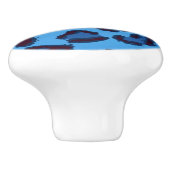 青いヒョウの質パターン セラミックノブ (側面)