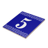 青いビクトリアン数字タイル タイル (側面)