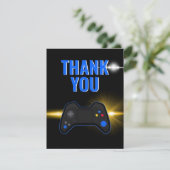 青いビデオゲームパーティー サンキューカード (スタンド正面)