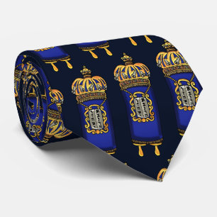 青いビロードおよび華美な金メッキのカバーとのTorah ネクタイ