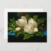 青いビロードの上の巨大マグノリア招待状 招待状 (正面/裏面)