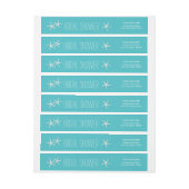 青いビーチのテーマのヒトデのブライダルシャワー ラップアラウンドラベル (シート)