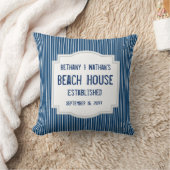 青いビーチのテーマはとのA06を縞で飾ります クッション (ブランケット)