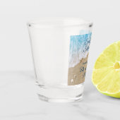 青いビーチウェーブサンディつま先ショットグラス ショットグラス (左)