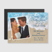 青いビーチウェーブサンディ足指Saltyキス写真 (正面/裏面)