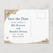 青いビーチウェーブサンディ足指Saltyキス写真 ポストカード (裏面)