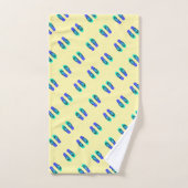 青いビーチサンダル　キッズ バスタオルセット (ハンドタオル)