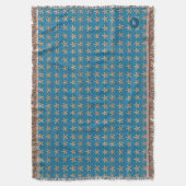 青いビーチシェルヒトエグジゴパターン スローブランケット (正面縦)