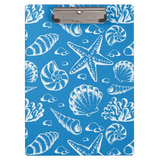 青いビーチパターン クリップボード (正面)