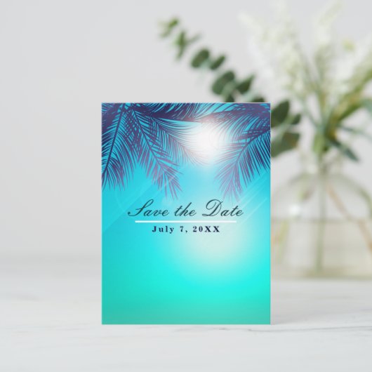 青いビーチパーティー 太陽の木の下で  日程を保存 案内ポストカード (スタンド正面)