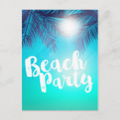 青いビーチパーティー 太陽の木の下の夏のフェスティバル 案内ポストカード (正面)