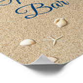 青いビーチ波オープンバーポスター ポスター (角)