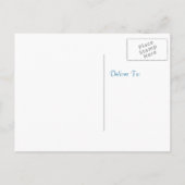 青いビーチ結婚式日付はがきを保存 案内ポストカード (裏面)