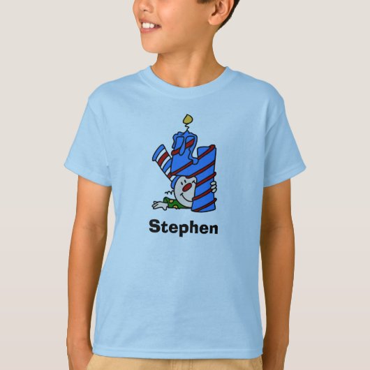 青いピエロの第4誕生日のTシャツ Tシャツ (正面)