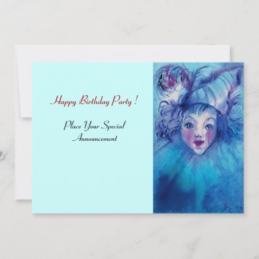 青いピエロ 招待状 (正面)