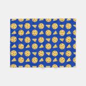 青いピザパターン フリースブランケット (正面(横))