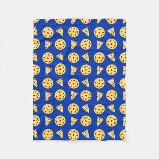 青いピザパターン フリースブランケット (正面)