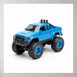 青いピックアップトラック ポスター
