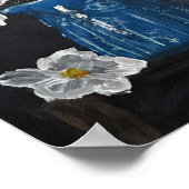 青いピッチャーのポスターに白い花 ポスター (角)