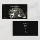 青いピットブルの子犬の名刺 名刺 (正面/裏面)