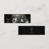 青いピットブルの子犬の細い名刺 スキニー名刺 (正面/裏面)