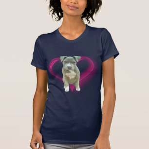 青いピットブルの子犬のTシャツ Tシャツ