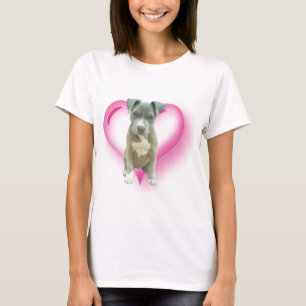 青いピットブルの子犬のTシャツ Tシャツ