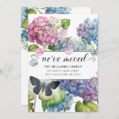 青いピンクかわいらしのアジロフローラチョウが動く 案内状 (正面/裏面)