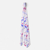 青いピンクと白の大理石のパターンタイ ネクタイ (裏面)