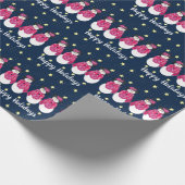 青いピンクと黄色 ラッピングペーパー (角)