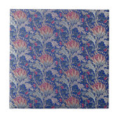 青いピンクのアザミ タイル (正面)