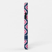 青いピンクのイカットモダンパターン（名前） Case-Mate iPhoneケース (裏面/右)