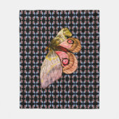 青いピンクのエキゾチックな蝶パターン フリースブランケット (正面)