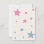 青いピンクのクマとバルーンの性モダン別表示 サンキューカード (裏面)