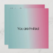 青いピンクのベビーシャワー 招待状 (正面/裏面)