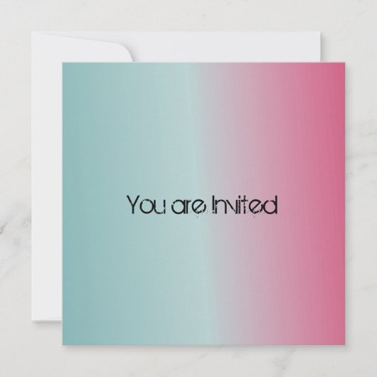 青いピンクのベビーシャワー 招待状 (正面)