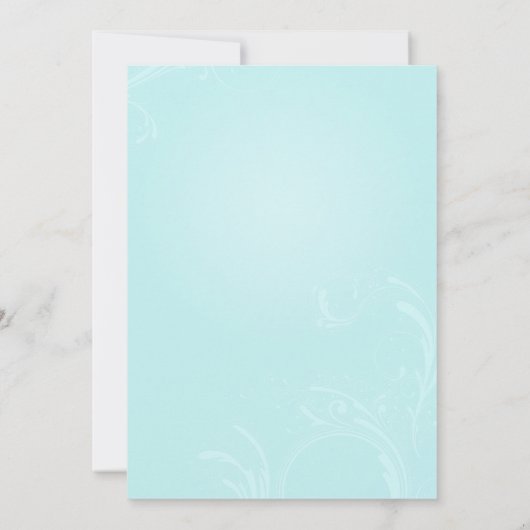 青いピンクの桜の結婚式招待状 招待状 (裏面)