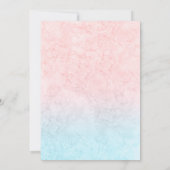 青いピンクの水色の花 招待状 (裏面)