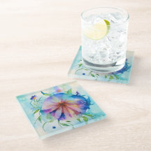 青いピンクの渦巻き、水色