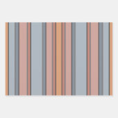 青いピンクの灰色の色のブロックの垂直ストライプ色 ラッピングペーパーシート (正面3)