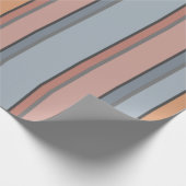 青いピンクの灰色の色のブロックの垂直ストライプ色 ラッピングペーパー (角)