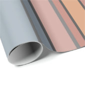 青いピンクの灰色の色のブロックの垂直ストライプ色 ラッピングペーパー (ロールコーナー)