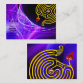 青いピンクの紫色の光波のハイパー迷路 名刺 (正面/裏面)